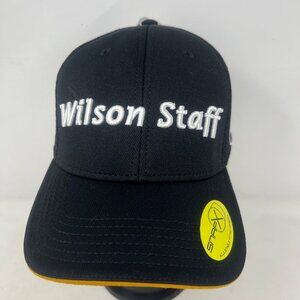 Wilson Staff FG Tour F5 Golf Hat Black & Yellow Snapback Embroidered Logo Mesh‎